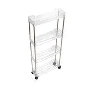 Darrahopens Furniture > Bathroom > Bathroom Cabinets, Cupboards & Storage Bathroom Gap Shelf Bathroom Cosmetics Transparent Storage Rack Multi Layer Bathroom Organizer 4 Layers 37x12x70cm In Australia - Darrahopens