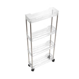Darrahopens Furniture > Bathroom > Bathroom Cabinets, Cupboards & Storage Bathroom Gap Shelf Bathroom Cosmetics Transparent Storage Rack Multi Layer Bathroom Organizer 4 Layers 37x12x70cm In Australia - Darrahopens