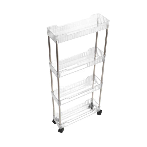 Darrahopens Furniture > Bathroom > Bathroom Cabinets, Cupboards & Storage Bathroom Gap Shelf Bathroom Cosmetics Transparent Storage Rack Multi Layer Bathroom Organizer 4 Layers 37x12x70cm In Australia - Darrahopens