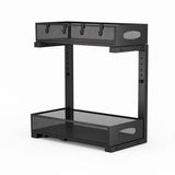 CARLA HOME 2 Pack Under Sink Organizer Pull Out Sliding Cabinet Storage Shelf with Height Adjustable for Kitchen, Bathroom or Laundry Room (Black) | darrahopens.com.au Premium AU Stock