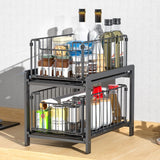 CARLA HOME 2 Tier Sliding Cabinet Organizer Drawer Storage Rack for Kitchen or Bathroom | darrahopens.com.au Premium AU Stock