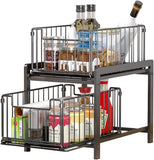 CARLA HOME 2 Tier Sliding Cabinet Organizer Drawer Storage Rack for Kitchen or Bathroom | darrahopens.com.au Premium AU Stock