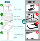 CARLA HOME 2 Tier Under Sink Organizer Pull Out Sliding Cabinet Storage Shelf with Height Adjustable for Kitchen, Bathroom or Laundry Room (White) | darrahopens.com.au Premium AU Stock