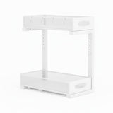 CARLA HOME 2 Tier Under Sink Organizer Pull Out Sliding Cabinet Storage Shelf with Height Adjustable for Kitchen, Bathroom or Laundry Room (White) | darrahopens.com.au Premium AU Stock