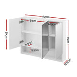 Darrahopens Furniture > Bathroom > Bathroom Cabinets, Cupboards & Storage Cefito Bathroom Mirror Cabinet Medicine Adjustable Shelves Wall Hung 900x750mm White