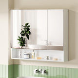 Darrahopens Furniture > Bathroom > Bathroom Cabinets, Cupboards & Storage Cefito Bathroom Mirror Cabinet Medicine Adjustable Shelves Wall Hung 900x750mm White