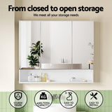 Darrahopens Furniture > Bathroom > Bathroom Cabinets, Cupboards & Storage Cefito Bathroom Mirror Cabinet Medicine Adjustable Shelves Wall Hung 900x750mm White