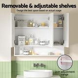 Darrahopens Furniture > Bathroom > Bathroom Cabinets, Cupboards & Storage Cefito Bathroom Mirror Cabinet Medicine Adjustable Shelves Wall Hung 900x750mm White