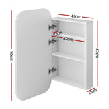 Darrahopens Furniture > Bathroom > Bathroom Cabinets, Cupboards & Storage Cefito Bathroom Mirror Cabinet Medicine Shaving Arch Wall Hung 450x900mm White