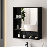 Darrahopens Furniture > Bathroom > Bathroom Cabinets, Cupboards & Storage Cefito Bathroom Mirror Cabinet Mirrored Medicine Adjustable Shelf Wall Mounted 560mm Black