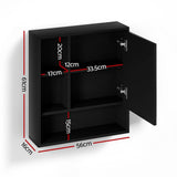 Darrahopens Furniture > Bathroom > Bathroom Cabinets, Cupboards & Storage Cefito Bathroom Mirror Cabinet Mirrored Medicine Adjustable Shelf Wall Mounted 560mm Black