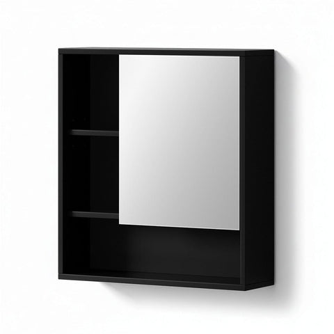 Darrahopens Furniture > Bathroom > Bathroom Cabinets, Cupboards & Storage Cefito Bathroom Mirror Cabinet Mirrored Medicine Adjustable Shelf Wall Mounted 560mm Black