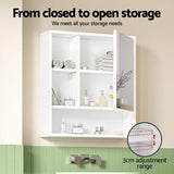 Darrahopens Furniture > Bathroom > Bathroom Cabinets, Cupboards & Storage Cefito Bathroom Mirror Cabinet Mirrored Medicine Adjustable Shelf Wall Mounted 560mm White