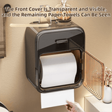 Darrahopens Furniture > Bathroom > Bathroom Cabinets, Cupboards & Storage Cream White No-Drill Wall Mounted Toilet Paper Holder with Storage Shelf and Drawer - Waterproof Bathroom Tissue Dispenser for Roll & Face Tissue