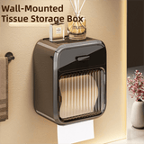 Darrahopens Furniture > Bathroom > Bathroom Cabinets, Cupboards & Storage Cream White No-Drill Wall Mounted Toilet Paper Holder with Storage Shelf and Drawer - Waterproof Bathroom Tissue Dispenser for Roll & Face Tissue