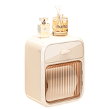 Darrahopens Furniture > Bathroom > Bathroom Cabinets, Cupboards & Storage Cream White No-Drill Wall Mounted Toilet Paper Holder with Storage Shelf and Drawer - Waterproof Bathroom Tissue Dispenser for Roll & Face Tissue