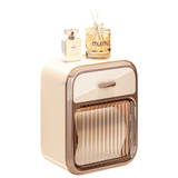Darrahopens Furniture > Bathroom > Bathroom Cabinets, Cupboards & Storage Latte No-Drill Wall Mounted Toilet Paper Holder with Storage Shelf and Drawer - Waterproof Bathroom Tissue Dispenser for Roll & Face Tissue