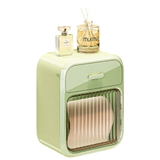 Darrahopens Furniture > Bathroom > Bathroom Cabinets, Cupboards & Storage Mint Green No-Drill Wall Mounted Toilet Paper Holder with Storage Shelf and Drawer - Waterproof Bathroom Tissue Dispenser for Roll & Face Tissue