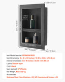 Darrahopens Furniture > Bathroom > Bathroom Cabinets, Cupboards & Storage VEVOR Shower Niche 40.6 x 50.8 x 10.2 cm Recessed Wall Divider Shelf Bathroom