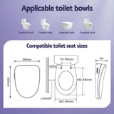 Darrahopens Furniture > Bathroom > Bidets Cefito Smart Electric Bidet Toilet Seat Wireless Remote Heated Dryer Auto Wash