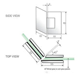 Darrahopens Furniture > Bathroom > Shower Heads & Screens 100cm Frameless Diamond Shower Screen with Nickel Brackets and SS Hinges, Round Knob Handle
