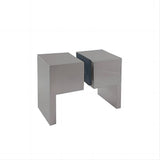 Darrahopens Furniture > Bathroom > Shower Heads & Screens 100cm Frameless Diamond Shower Screen with Nickel Brackets and SS Hinges, Square Double Pull Handle
