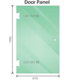 Darrahopens Furniture > Bathroom > Shower Heads & Screens 100cm Frameless Diamond Shower Screen with Nickel Brackets and SS Hinges, Square Double Pull Handle