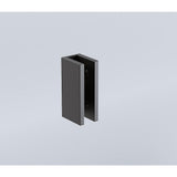 Darrahopens Furniture > Bathroom > Shower Heads & Screens 100x100cm Corner Frameless Shower Screen with Black Brackets and Brass Hinges, Square Double Pull Handle