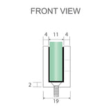 Darrahopens Furniture > Bathroom > Shower Heads & Screens 100x100cm Corner Frameless Shower Screen with White Brackets and SS Hinges, Square Double Pull Handle