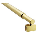 Darrahopens Furniture > Bathroom > Shower Heads & Screens 100x210cm Single Shower Glass Screen with Gold Wall Channel & Round Pole