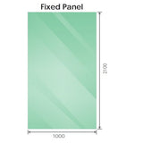 Darrahopens Furniture > Bathroom > Shower Heads & Screens 100x210cm Single Shower Glass Screen with Gold Wall Channel & Round Pole