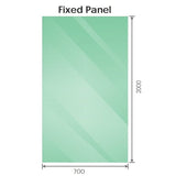 Darrahopens Furniture > Bathroom > Shower Heads & Screens 100x70cm Corner Frameless Shower Screen with Black Brackets and Brass Hinges, Square Double Pull Handle