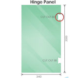Darrahopens Furniture > Bathroom > Shower Heads & Screens 100x70cm Corner Frameless Shower Screen with White Brackets and SS Hinges, Square Double Pull Handle