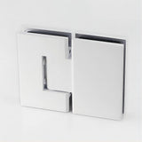 Darrahopens Furniture > Bathroom > Shower Heads & Screens 100x80cm Corner Frameless Shower Screen with White Brackets and SS Hinges, Square Double Pull Handle