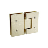 Darrahopens Furniture > Bathroom > Shower Heads & Screens 100x90cm Corner Frameless Shower Screen with Gold Channel and SS Hinges, Round Knob Handle