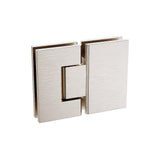 Darrahopens Furniture > Bathroom > Shower Heads & Screens 100x90cm Corner Frameless Shower Screen with Nickel Brackets and SS Hinges, Square Double Pull Handle