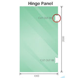 Darrahopens Furniture > Bathroom > Shower Heads & Screens 110cm Wall to Wall Frameless Shower Screen with Black Brackets and SS Hinges, Round Handle