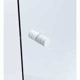 Darrahopens Furniture > Bathroom > Shower Heads & Screens 110cm Wall to Wall Frameless Shower Screen with White Channel and SS Hinges , Round Knob Handle