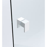 Darrahopens Furniture > Bathroom > Shower Heads & Screens 110cm Wall to Wall Frameless Shower Screen with White Channel and SS Hinges , Square Double Pull Handle