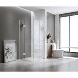 Darrahopens Furniture > Bathroom > Shower Heads & Screens 110x110cm Double Door Corner Shower with Chrome Channels and SS Hinges, Round Handle