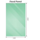 Darrahopens Furniture > Bathroom > Shower Heads & Screens 110x200cm Single Shower Glass Screen with White Wall Channel & Round Pole