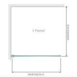 Darrahopens Furniture > Bathroom > Shower Heads & Screens 110x210cm Single Shower Glass Screen with Black Wall Channel & Square Pole
