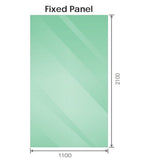 Darrahopens Furniture > Bathroom > Shower Heads & Screens 110x210cm Single Shower Glass Screen with Chrome Wall & Floor F Brackets
