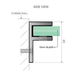 Darrahopens Furniture > Bathroom > Shower Heads & Screens 110x210cm Single Shower Glass Screen with Gunmetal Wall F-Brackets