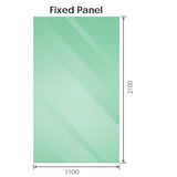 Darrahopens Furniture > Bathroom > Shower Heads & Screens 110x210cm Single Shower Glass Screen with Gunmetal Wall F-Brackets