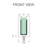 Darrahopens Furniture > Bathroom > Shower Heads & Screens 110x210cm Single Shower Glass Screen with White U-brackets & Round Pole