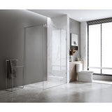Darrahopens Furniture > Bathroom > Shower Heads & Screens 110x210cm Single Shower Glass Screen with White U-brackets & Round Pole