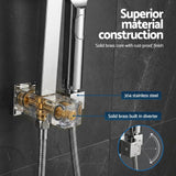 12" Rain Shower Head Set with 3-Mode Handheld Brass High Pressure WELS Chrome | darrahopens.com.au Premium AU Stock