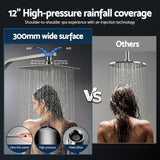 12" Rain Shower Head Set with 3-Mode Handheld Brass High Pressure WELS Chrome | darrahopens.com.au Premium AU Stock