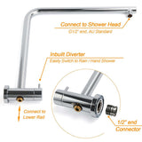 12" Rainfall + Brass Handheld Twin Shower Heads Rail Diverter Arm Round Set | darrahopens.com.au Premium AU Stock